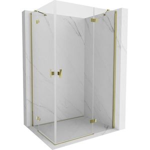 MEXEN/S Mist H Duo sprchový kout dveře křídlové 80 x 85, transparent, zlato 8A5-080L-085P-50-00 obraz
