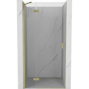 MEXEN/S Mist-H sprchové dveře křídlové levé 90, transparent, zlatá kartáčovaná 8A5-090-000-55-00-L obraz