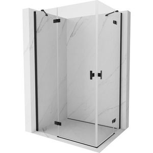 MEXEN/S Mist H Duo sprchový kout dveře křídlové 90 x 80, transparent, černá 8A5-090L-080P-70-00 obraz