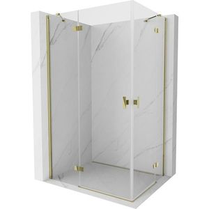 MEXEN/S Mist H Duo sprchový kout dveře křídlové 90 x 85, transparent, zlato 8A5-090L-085P-50-00 obraz