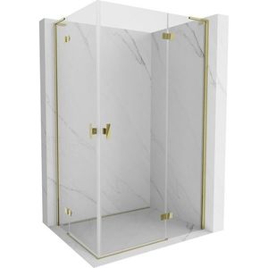 MEXEN/S Mist-H L Duo sprchový kout dveře křídlové 85 x 105, transparent, zlato 8A5L-085L-105P-50-00 obraz