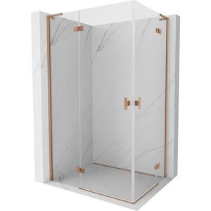 MEXEN/S Mist-H L Duo sprchový kout dveře křídlové 100 x 95, transparent, měď kartáčovaná 8A5L-100L-095P-65-00 obraz