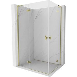 MEXEN/S Mist-H L Duo sprchový kout dveře křídlové 105 x 90, transparent, zlato 8A5L-105L-090P-50-00 obraz
