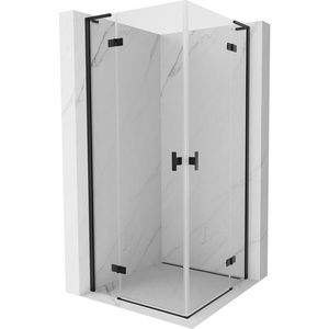 MEXEN/S Mist-H L Duo sprchový kout dveře křídlové 105 x 105, transparent, černá 8A5L-105L-105P-70-00 obraz