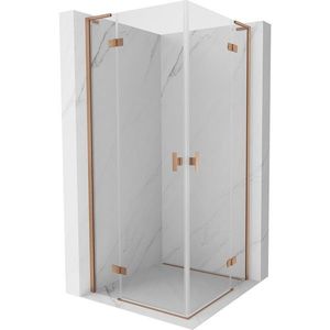 MEXEN/S Mist-H L Duo sprchový kout dveře křídlové 120 x 120, transparent, měď kartáčovaná 8A5L-120L-120P-65-00 obraz