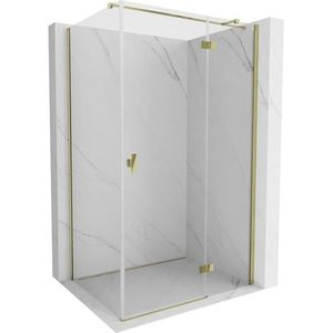 MEXEN/S Mist H T sprchový kout dveře křídlové pravá 75 x 95, transparent, zlato 8A5T-075-095-50-00-P obraz