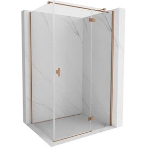 MEXEN/S Mist H T sprchový kout dveře křídlové pravá 80 x 75, transparent, měď kartáčovaná 8A5T-080-075-65-00-P obraz