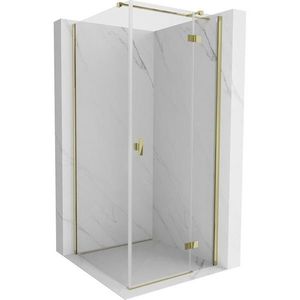 MEXEN/S Mist H T sprchový kout dveře křídlové pravá 85 x 85, transparent, zlato 8A5T-085-085-50-00-P obraz