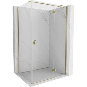 MEXEN/S Mist H T sprchový kout dveře křídlové pravá 85 x 95, transparent, zlato 8A5T-085-095-50-00-P obraz