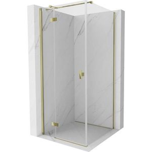 MEXEN/S Mist H T sprchový kout dveře křídlové levá 95 x 95, transparent, zlato 8A5T-095-095-50-00-L obraz
