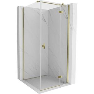 MEXEN/S Mist H T sprchový kout dveře křídlové pravá 95 x 95, transparent, zlato 8A5T-095-095-50-00-P obraz