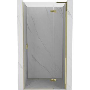 MEXEN/S Mist-H L sprchové dveře křídlové pravé 85, transparent, zlatá 8A5L-085-000-50-00-P obraz