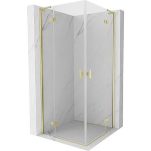 MEXEN/S Mist-H L Duo sprchový kout dveře křídlové 85 x 85, transparent, zlato kartáčovaná 8A5L-085L-085P-55-00 obraz