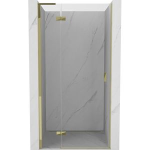MEXEN/S Mist-H L sprchové dveře křídlové levé 100, transparent, zlatá 8A5L-100-000-50-00-L obraz