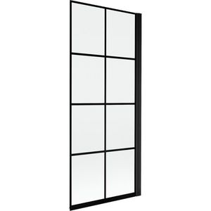 MEXEN MIST vanová zástěna 80x150 cm 6mm 1-s, černá, dekor, pravá 8A9-080-001-70-77-P obraz