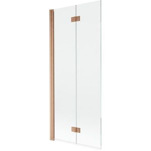 MEXEN MIST vanová zástěna 80x150 cm 6mm 2-s, měď kartáčovaná, čirá, levá 8A9-080-002-65-00-L obraz