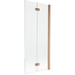 MEXEN MIST vanová zástěna 80x150 cm 6mm 2-s, měď kartáčovaná, čirá, pravá 8A9-080-002-65-00-P obraz