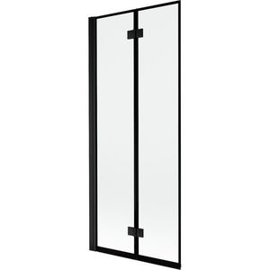 MEXEN MIST vanová zástěna 80x150 cm 6mm 2-s, černá, okraj, levá 8A9-080-002-70-70-L obraz