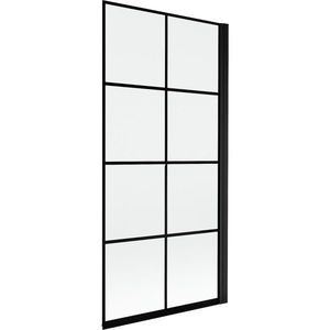 MEXEN MIST vanová zástěna 90x150 cm 6mm 1-s, černá, dekor, pravá 8A9-090-001-70-77-P obraz