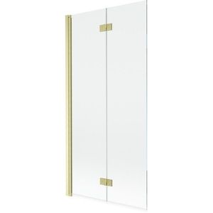 MEXEN MIST vanová zástěna 90x150 cm 6mm 2-s, zlatá kartáčovaná, čirá, levá 8A9-090-002-55-00-L obraz