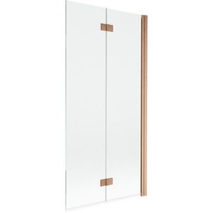 MEXEN MIST vanová zástěna 90x150 cm 6mm 2-s, měď kartáčovaná, čirá, pravá 8A9-090-002-65-00-P obraz