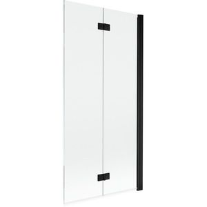 MEXEN MIST vanová zástěna 90x150 cm 6mm 2-s, černá, čirá, pravá 8A9-090-002-70-00-P obraz