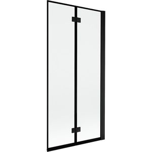 MEXEN MIST vanová zástěna 90x150 cm 6mm 2-s, černá, okraj, pravá 8A9-090-002-70-70-P obraz
