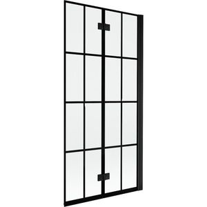 MEXEN MIST vanová zástěna 90x150 cm 6mm 2-s, černá, dekor, pravá 8A9-090-002-70-77-P obraz
