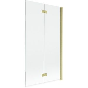 MEXEN MIST vanová zástěna 100x150 cm 6mm 2-s, zlatá kartáčovaná, čirá, pravá 8A9-100-002-55-00-P obraz