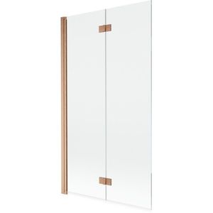 MEXEN MIST vanová zástěna 100x150 cm 6mm 2-s, měď kartáčovaná, čirá, levá 8A9-100-002-65-00-L obraz