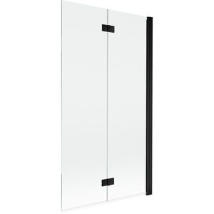 MEXEN MIST vanová zástěna 100x150 cm 6mm 2-s, černá, čirá, pravá 8A9-100-002-70-00-P obraz