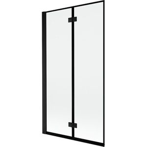 MEXEN MIST vanová zástěna 100x150 cm 6mm 2-s, černá, okraj, levá 8A9-100-002-70-70-L obraz