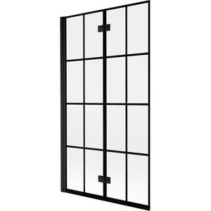 MEXEN MIST vanová zástěna 100x150 cm 6mm 2-s, černá, dekor, levá 8A9-100-002-70-77-L obraz