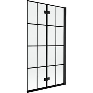 MEXEN MIST vanová zástěna 100x150 cm 6mm 2-s, černá, dekor, pravá 8A9-100-002-70-77-P obraz