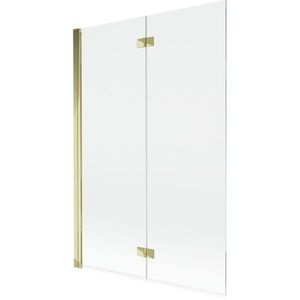 MEXEN MIST vanová zástěna 120x150 cm 6mm 2-s, zlatá, čirá, levá 8A9-120-002-50-00-L obraz