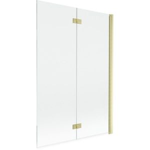 MEXEN MIST vanová zástěna 120x150 cm 6mm 2-s, zlatá kartáčovaná, čirá, pravá 8A9-120-002-55-00-P obraz