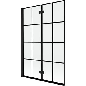 MEXEN MIST vanová zástěna 120x150 cm 6mm 2-s, černá, dekor, levá 8A9-120-002-70-77-L obraz