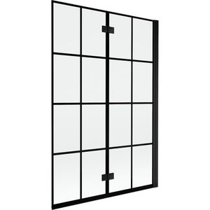 MEXEN MIST vanová zástěna 120x150 cm 6mm 2-s, černá, dekor, pravá 8A9-120-002-70-77-P obraz