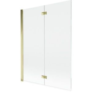 MEXEN MIST vanová zástěna 130x150 cm 6mm 2-s, zlatá, čirá, levá 8A9-130-002-50-00-L obraz