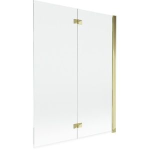 MEXEN MIST vanová zástěna 130x150 cm 6mm 2-s, zlatá, čirá, pravá 8A9-130-002-50-00-P obraz