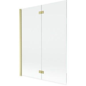 MEXEN MIST vanová zástěna 130x150 cm 6mm 2-s, zlatá kartáčovaná, čirá, levá 8A9-130-002-55-00-L obraz