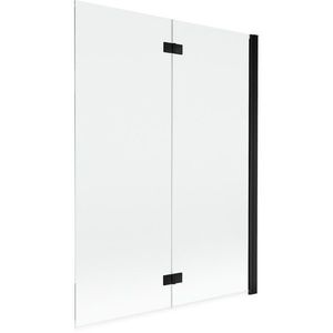 MEXEN MIST vanová zástěna 130x150 cm 6mm 2-s, černá, čirá, pravá 8A9-130-002-70-00-P obraz