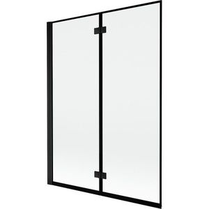 MEXEN MIST vanová zástěna 130x150 cm 6mm 2-s, černá, okraj, levá 8A9-130-002-70-70-L obraz