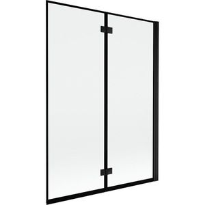 MEXEN MIST vanová zástěna 130x150 cm 6mm 2-s, černá, okraj, pravá 8A9-130-002-70-70-P obraz