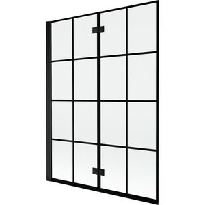 MEXEN MIST vanová zástěna 130x150 cm 6mm 2-s, černá, dekor, levá 8A9-130-002-70-77-L obraz