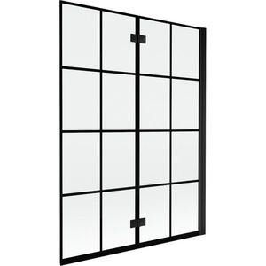 MEXEN MIST vanová zástěna 130x150 cm 6mm 2-s, černá, dekor, pravá 8A9-130-002-70-77-P obraz