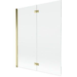 MEXEN MIST vanová zástěna 140x150 cm 6mm 2-s, zlatá, čirá, levá 8A9-140-002-50-00-L obraz