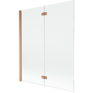 MEXEN MIST vanová zástěna 140x150 cm 6mm 2-s, měď kartáčovaná, čirá, levá 8A9-140-002-65-00-L obraz