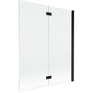 MEXEN MIST vanová zástěna 140x150 cm 6mm 2-s, černá, čirá, pravá 8A9-140-002-70-00-P obraz