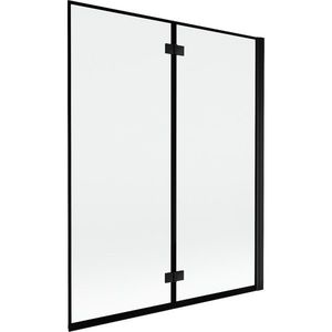 MEXEN MIST vanová zástěna 140x150 cm 6mm 2-s, černá, okraj, pravá 8A9-140-002-70-70-P obraz